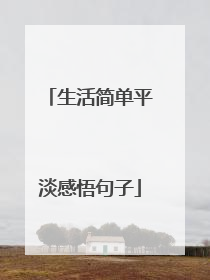 生活简单平淡感悟句子