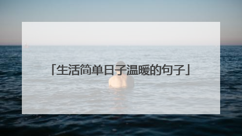 生活简单日子温暖的句子