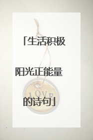 生活积极阳光正能量的诗句