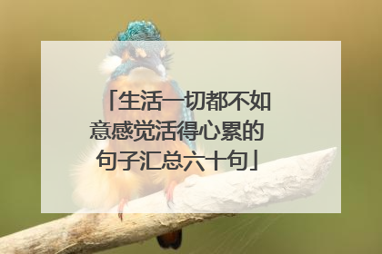 生活一切都不如意感觉活得心累的句子汇总六十句