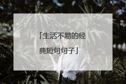 生活不易的经典短句句子