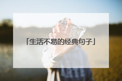 生活不易的经典句子