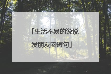 生活不易的说说发朋友圈短句