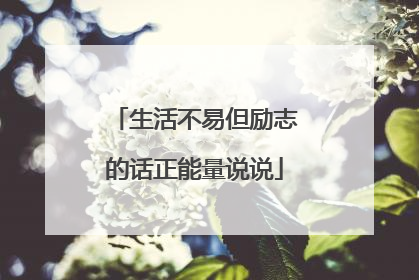 生活不易但励志的话正能量说说