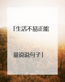 生活不易正能量说说句子