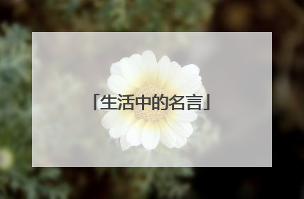 生活中的名言