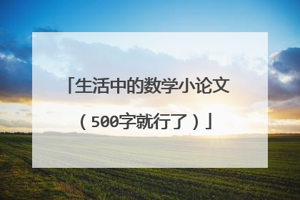 生活中的数学小论文（500字就行了）