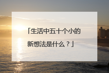 生活中五十个小的新想法是什么?