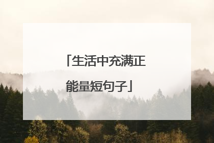 生活中充满正能量短句子
