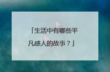 生活中有哪些平凡感人的故事?