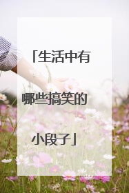 生活中有哪些搞笑的小段子