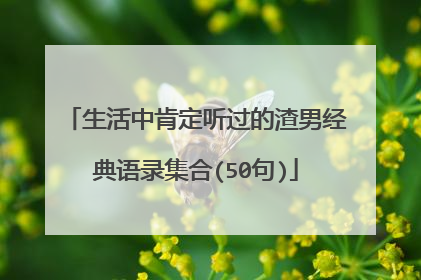 生活中肯定听过的渣男经典语录集合(50句)