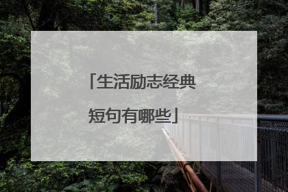 生活励志经典短句有哪些