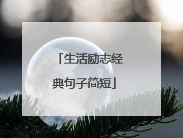 生活励志经典句子简短