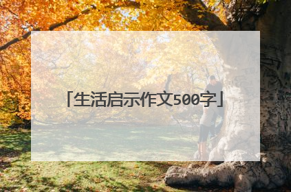 生活启示作文500字