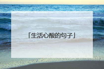 生活心酸的句子