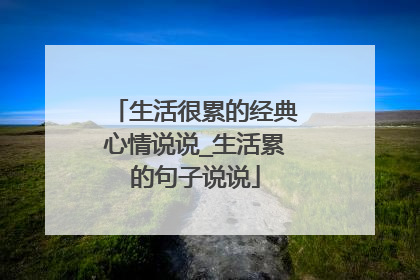 生活很累的经典心情说说_生活累的句子说说