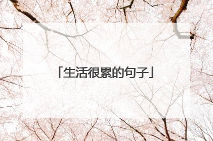 生活很累的句子