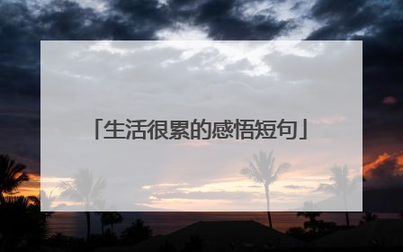 生活很累的感悟短句