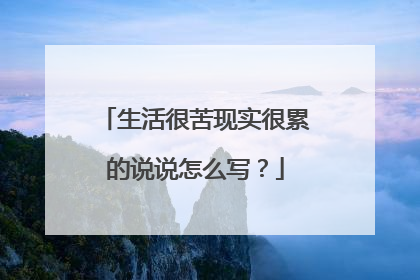 生活很苦现实很累的说说怎么写?