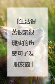 生活很苦很累很现实的伤感句子发朋友圈