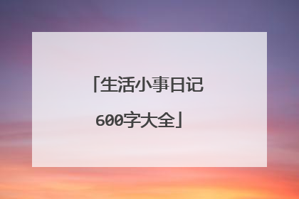 生活小事日记600字大全