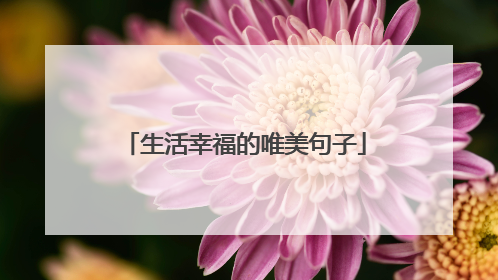 生活幸福的唯美句子