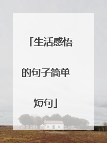 生活感悟的句子简单短句