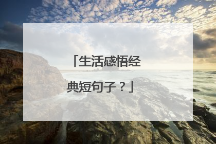 生活感悟经典短句子？