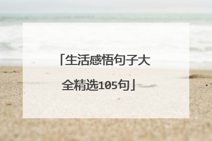 生活感悟句子大全精选105句