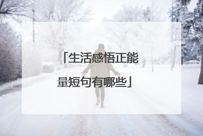 生活感悟正能量短句有哪些