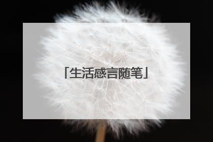 生活感言随笔