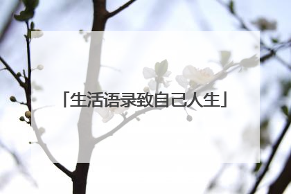 生活语录致自己人生