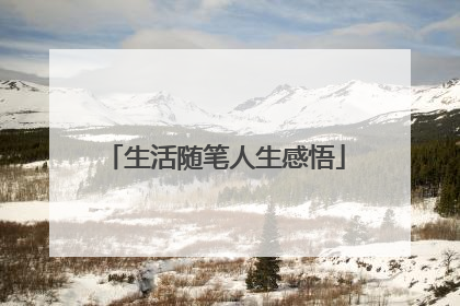 生活随笔人生感悟