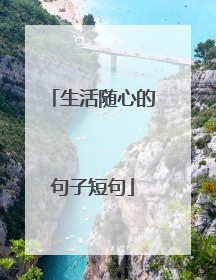 生活随心的句子短句