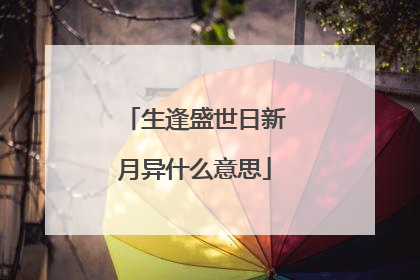 生逢盛世日新月异什么意思
