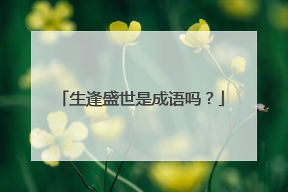 生逢盛世是成语吗？