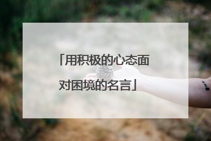 用积极的心态面对困境的名言