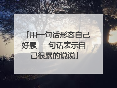 用一句话形容自己好累 一句话表示自己很累的说说