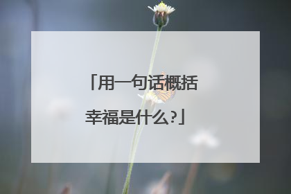 用一句话概括幸福是什么?