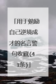 用于勉励自己逆境成才的名言警句收藏(41条)