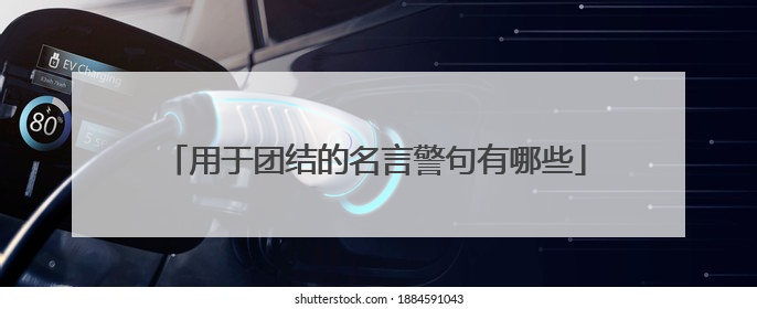 用于团结的名言警句有哪些