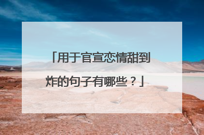 用于官宣恋情甜到炸的句子有哪些?