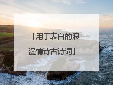 用于表白的浪漫情诗古诗词