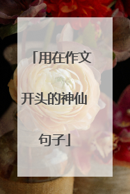 用在作文开头的神仙句子