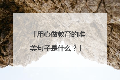 用心做教育的唯美句子是什么?