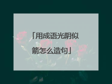 用成语光阴似箭怎么造句