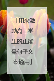 用来激励高三学生的正能量句子文案通用