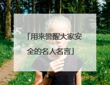 用来警醒大家安全的名人名言