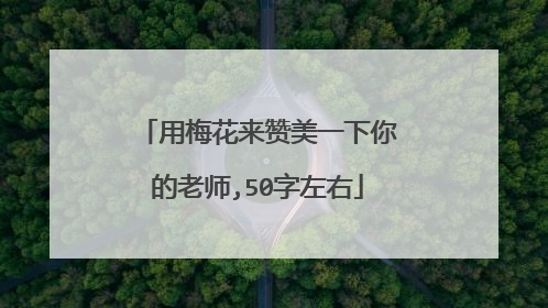 用梅花来赞美一下你的老师,50字左右
